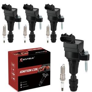 lot 19049 image: UF491 Ignition Coil Pack and Iridium Spark Plugs Set of 4 Compatible with Chevy HHR Cobalt Equinox Malibu GMC Terrain Buick Regal Saturn Pontiac Saab 2005-2017 Replaces#UF645,5C1609,XP5263