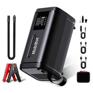 lot 19074 image: MobiBot 4000A Jump Starter with Air Compressor,74Wh Battery Jumper Starter Portable with LED Display,12V 4-in-1 Jump Box Pack (10L Gas 6L Diesel) with 160PSI Tire Inflator, LED Light, Jumper Cables