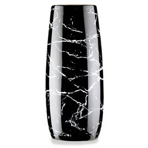 lot 19076 image: Black, White, and Gold Marble Vase  Unique Ceramic Flower Vase for Home Decor, Centerpieces, Pampas Grass, Bouquet  Luxury Aesthetic Room Decor