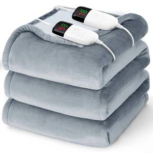 lot 19077 image: Heated Electric Blanket Queen Size - 84in x 90in Heating Blanket with Dual Control, 10 Heating Levels and 8 Hours Auto Off, Soft Warm Flannel Blanket, Christmas Birthday Gifts for Senior Grandma