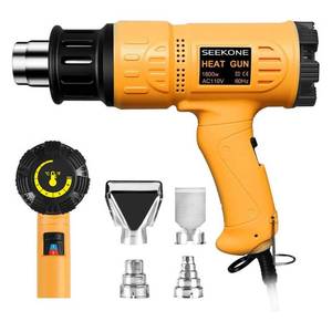 lot 19078 image: SEEKONE 1800W Heat Gun Variable Temp 122-1202 for Crafts, Shrink Wrap