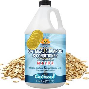 lot 19080 image: Bodhi Dog Natural Oatmeal Dog Shampoo and Conditioner - Hypoallergenic Formula - Naturally Deodorize Dogs, Cats and Pets - Moisturizes Dry, Itchy and Sensitive Skin - Made in USA (1 Gallon)