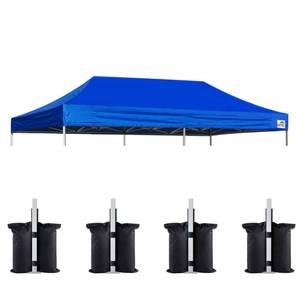 lot 19086 image: Eurmax USA 10x20 Pop Up Canopy Replacement Top,Universal Instant Canopy Cover ONLY,Heavy Duty UPF 50 UV Protection,Water and Wind Resistant Tarp,30 Colors Available,Bonus 4 Sand Bags (Blue)