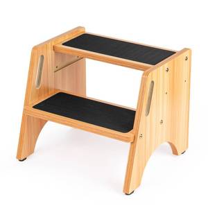 lot 19105 image: StrongTek Wooden Step Stool for Kids, Two Heights, Non-Slip