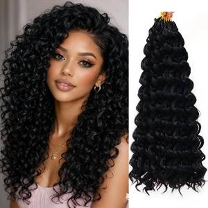 lot 20002 image: Pretwisted Boho Ocean Wave Crochet Hair 18Inch 8Packs Curly Crochet Hair