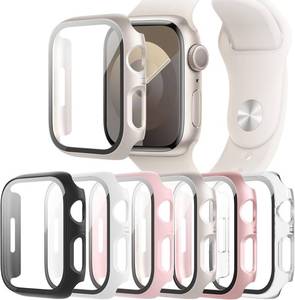 lot 20003 image: 6-Pack Case Compatible with Apple Watch 40mm Series SE 3(2025)SE 2SE654 with Tempered Glass Screen Protector, QCKANLJ Ultra-Thin Hard PC Full Protective Face Cover Bumper for iWatch 40 mm