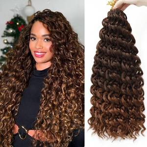 lot 20007 image: Boho Ocean Wave Crochet Hair 18Inch 8Packs Curly Crochet Hair