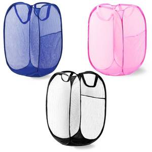 lot 20008 image: LXLOVESM Pop Up Laundry Hamper, Mesh Laundry Basket Collapsible, Foldable Hamper for Travel and Storage, 3 Pack (BlackPinkBlue)