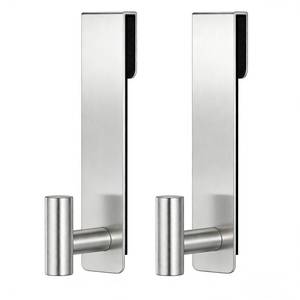 lot 20010 image: HUFEEOH Shower Towel Hooks, 7.5-Inch Extended Over Glass Shower Door Hanger for Towels and Robes, Rustproof Bathroom Towel Rack, 2-Pack (Silver, T Shape)
