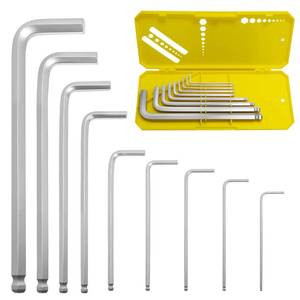 lot 20411 image: Zoikuloi 9 PCS Hex Key Set, Ball-End Allen Wrench Set, Metric 1.5-10MM (Missing Piece)