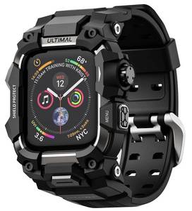 lot 20424 image: ULTIMAL Rugged Case with Band for Apple Watch 44mm,Compatible with Apple Watch Series SE 3SE 2SE Generation654, Military Grade Shockproof Bumper Cover for iWatch Tactical Band Men (Black, 44mm)