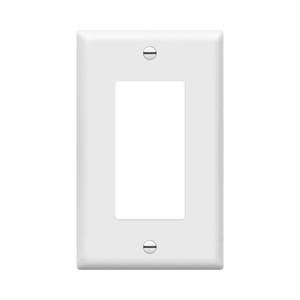 lot 20435 image: ENERLITES 1-Gang White Decorator Light Switch Outlet Wall Plate Cover