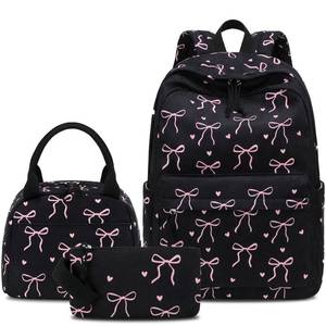 lot 20441 image: LEDAOU Girls Backpack with Lunch Box and Pencil Case, 3-Piece School Set