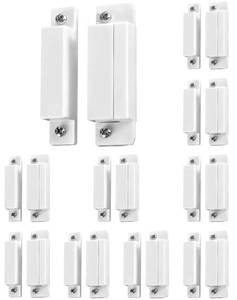 lot 20469 image: QWORK MC-31 Wired Surface-Mounted NC Magnetic Door Window Contact Sensor Alarm Reed Switch, White, Pack of 10 with 40 Screws