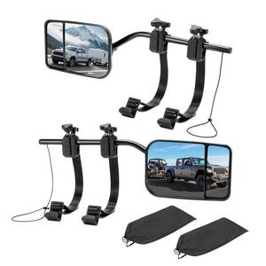lot 20471 image: AXIMIRON Clip-On Mirror Extenders for Towing, Shatterproof Dual View Convex Tow Mirrors, 360° Adjustable Universal Side Mirror Extensions for Truck, SUV, RV and Trailer, 2-Pack