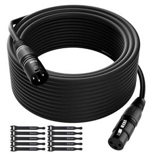 lot 20487 image: XLR Cable Microphone Cable 100 Feet,Elecan Heavy Duty Balanced XLR Speaker Cable (From 25-200FT) 3-Pin Shielded Male to Female Mic Cord,DMX Stage Lighting Patch Cable for Speaker Systems Mixer10 Ties