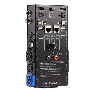 lot 20493 image: MFL. 15-Plug Audio Cable Tester Line Finder Black 15-in-1 Cables Checker 10-Way Switch Wire Tracker with LED Indicators, Rectangular