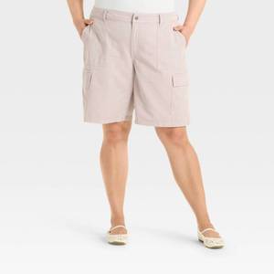 lot 2041 image: Womens Mid-Rise Twill Skater Jort - Wild Fable Gray XXL