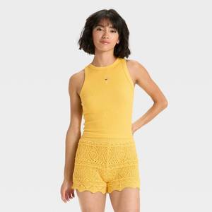 lot 2052 image: Womens Slim Fit Embroidered Icon Knit Tank Top - A New Day Yellow L