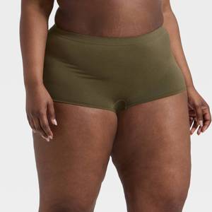 lot 2060 image: Womens Seamless Boy Shorts Underwear - Auden Moss Green 4X