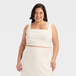 lot 8004 image: Womens Satin Tank - A New Day Cream 1X