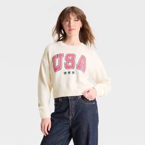 lot 8011 image: Womens USA Graphic Sweater - Off-White XXL