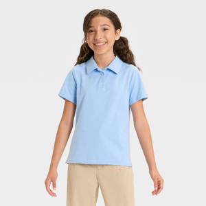 lot 8016 image: Girls Uniform Polo T-Shirt - All In Motion Sky Blue L