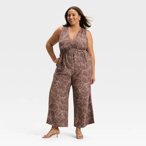 lot 8024 image: Womens Jumpsuit - A New Day Brown Shell 4X