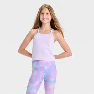 lot 8030 image: Girls Seamless Crop Tank Top - All In Motion Lilac Purple XXL