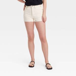 lot 20181 image: Womens High-Rise Cutoff Mini Jean Shorts - Universal Thread White 6 Heavyweight Denim, Mid Rise, 2.5 Inseam