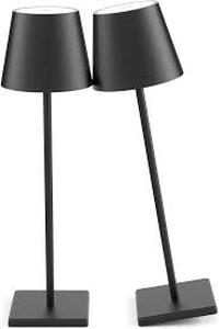 lot 13666 image: 2-Pack LED Cordless Table Lamp, Rechargeable Battery Desk lamp 5000mAh Battery Operated Stepless Dimming Modern Portable Table Light for RestaurantDinnerBedroomOutdoor IP54 Waterproof (Black)