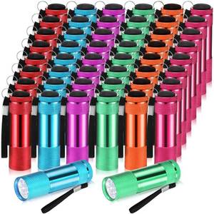 lot 1650 image: VIHOSE 48 Pcs Mini Flashlights Bulk, Bright Aluminum Handheld Flash Light with Lanyard, Small LED Flashlights for Kids Night Reading Emergency Hurricane Camping Hiking Party Favors(Multicolor)