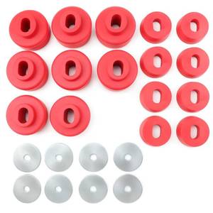 lot 1663 image: A 7-141 Body and Cab Mount Bushing Kit for Chevy Silverado & GMC Sierra 15002500 2WD4WD 1999-2014 Polyurethane Body Cab Mounts & Washers (Red 24PCS)