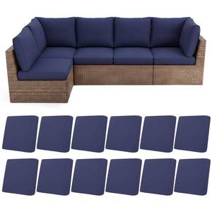 lot 1684 image: HEBE Outdoor Cushion Covers 12 Pcs, Stretch Patio Sofa Couch Cushion Cover