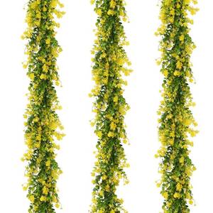 lot 1700 image: RECUTMS Hanging Garland Plants Artificial Eucalyptus Yellow Garlands 3Packs