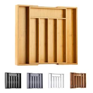lot 1728 image: Bellsal Silverware Organizer Kitchen Drawer Organizer Expandable Bamboo Utensil Holder Cutlery Tray for Kitchen Utensil and Flatware Bedroom Office