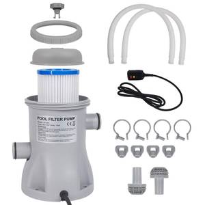 lot 1732 image: Filter Pump for Above Ground Pools, 330 GPH Filter for Inflatbale Pool, Flow Rate Pool Filter for Inflatable Swimming Pool Crystal Clear Filter Pump with 2 Filter Cartridges