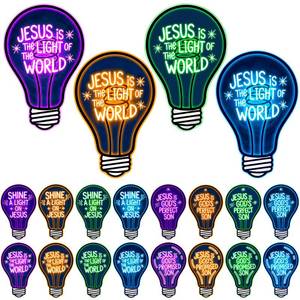 lot 2004 image: Sabary 16 Pcs VBS Jesus Light Bulb Cutouts 2026 Illumination Decor