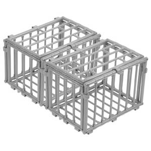 lot 2012 image: TOYANDONA 2pcs Mini Cage Model Miniature Plastic Animal Cage Fence Model for Dollhouse Micro Landscape Accessories