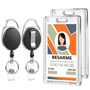 lot 2018 image: A 2 Pack Badge Holders Retractable Badge Reel with Clear Acrylic ID Holder
