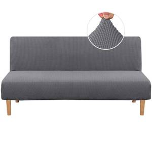 lot 2026 image: H.VERSAILTEX Armless Futon Cover Stretch Sofa Bed Slipcover Protector Elastic Feature Rich Textured High Spandex Small Checks Jacquard Fabric Futon Cover, Machine Washable, Gray