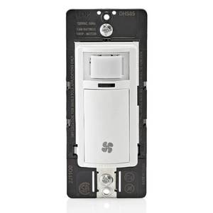 lot 2037 image: Leviton Humidity Sensor Switch for Bathroom Exhaust Fan, Automate Ventilation, Air Circulation, Moisture Control, � HP, Single Pole, DHS05-1LW, White