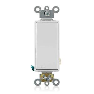 lot 2040 image: Leviton 20 Amp, 120277 Volt Decora Plus Rocker Single-Pole AC Quiet Switch, 5621-2W, White