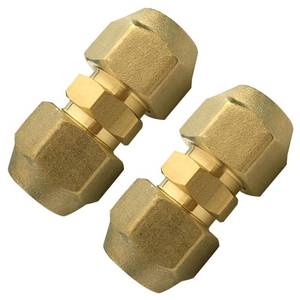 lot 2065 image: Joywayus 12 Air Conditioning Copper Pipe Extension Double Connector with Flare Nuts and Connectors Free Welding for Butt Copper Tube Diameter 12(12.7mm)