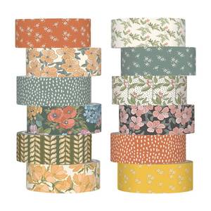 lot 2077 image: YooNotee 12 Rolls Floral Washi Tape Set,Warm Tones,Botanic