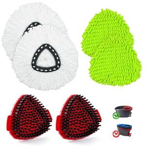 lot 2080 image: Mop Heads Replacement for Ocedar, Mop Replace Head for Ocedar EasyWring 1 Tank, Microfiber Spin Mop Refills, Include 4 Spin Mop Replacement Head Deep Cleaning Machine Washable with 2 Scrubber Mop Head