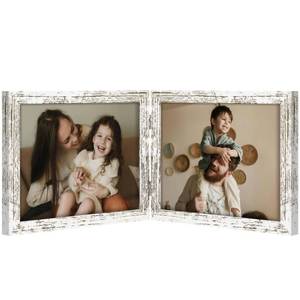 lot 2082 image: decorUhome Double 10x8 Picture Frame Horizontal, Distressed White