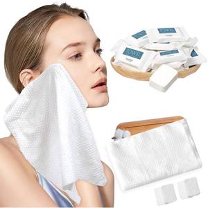 lot 2087 image: Celmuron Disposable Compressed Face Towels, 48 Pack Individually Wrapped, 11.8 � 9.5 Pure Cotton Travel Towels, Quick-Expand, Ultra Absorbent & Thickened Portable Towels