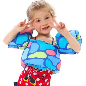 lot 2088 image: Double Couple Toddler Swim Vest with Sleeves Cartoon Adjustable Strap Swimming Jacket Pool Floaties for Kids 20-50 Pounds Boys and Girls Child