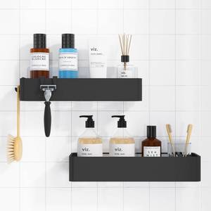 lot 2103 image: Kitsure Shower Caddy Adhesive, Stylish Shower Organizer, Large, Black